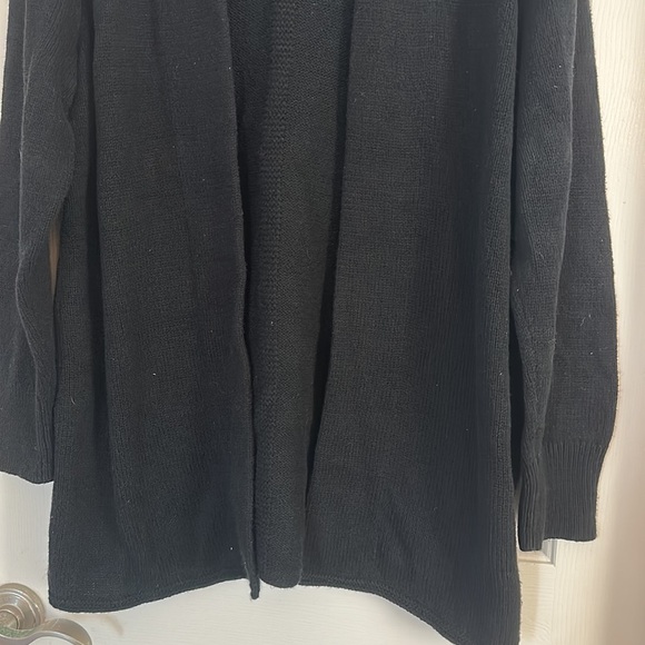 J Jill black shawl collar open front cardigan black medium petite - Picture 2 of 5